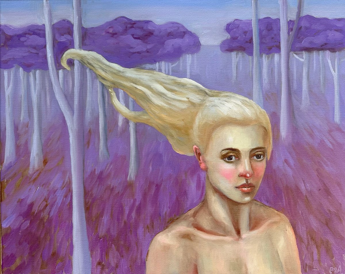 Oil Painting , Purple Forrest By Anna Bogushevskaya, 20 X 16, Artwork For Sale On Artfinder