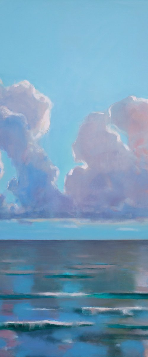 Calm Ocean Beautiful Clouds 24x36 inch by Bo Kravchenko by Bo Kravchenko