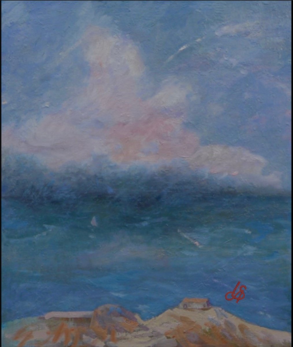 Impressionistic Landscape Oil Painting By Irina Smirnova-Seymour, 20 X 24, View From Berry Head, Original Artwork