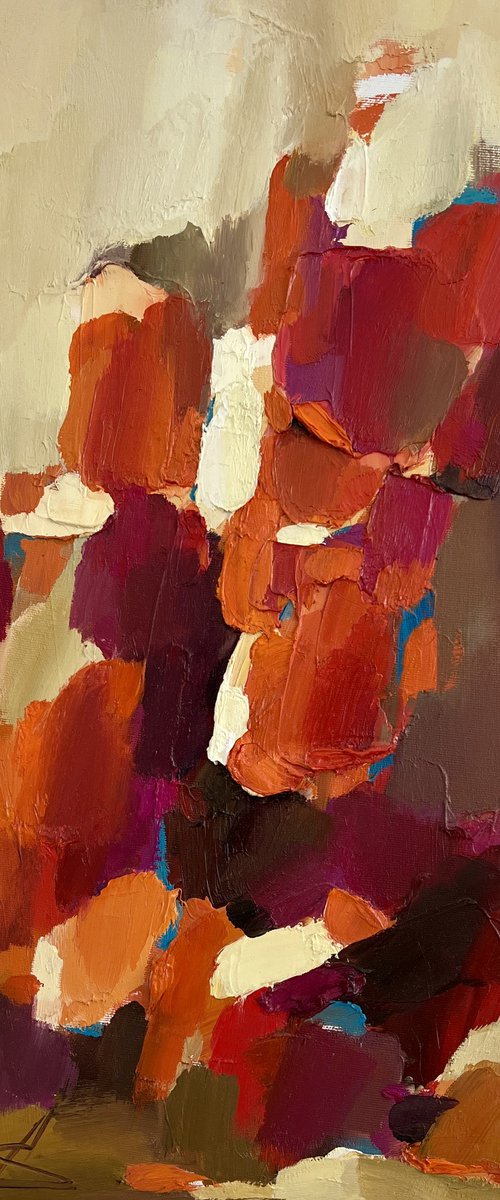 Reaching for the top/orange abstract by Ana Saut
