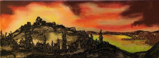 Corfe Castle on Gold leaf