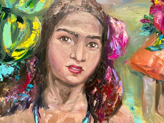 Tahitian Women, 40*50, impressions of Paul Gauguin, impressionistic oil portrait painting