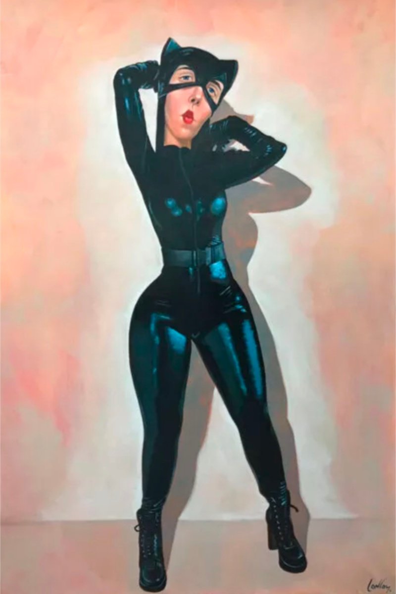 Impressionistic Portrait Oil Painting By Pete Conroy, 24 X 35", Cat Lady, Original Artwork