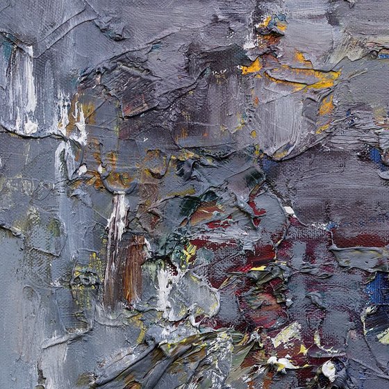 Gray abstraction - Original oil painting