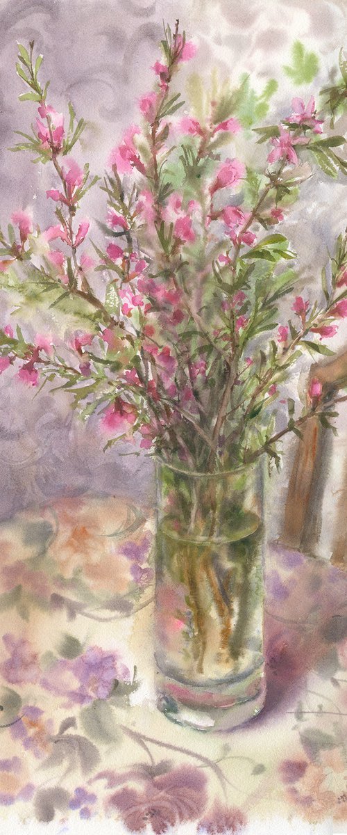 Still life with blooming almond. by Tatyana Tokareva