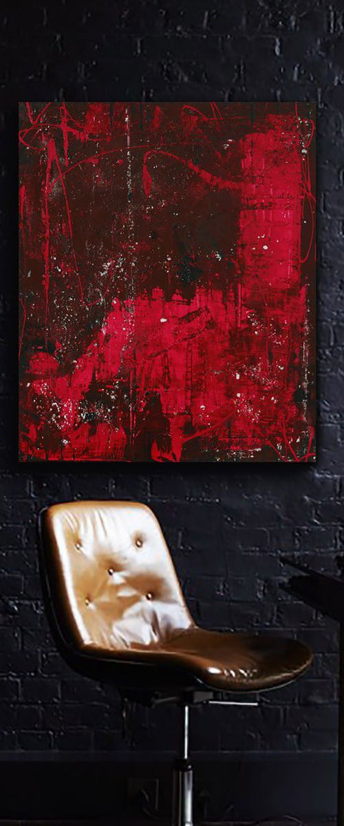 Broken Heart Abstract Contemporary Art by Bo Kravchenko by Bo Kravchenko
