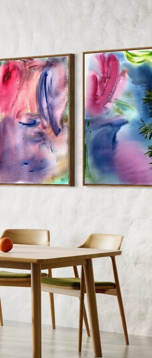 Abstract Diptych by Makarova Abstract Art