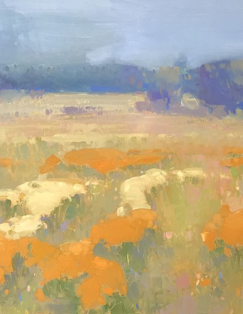 Meadow, Original oil painting, One of a kind Signed, Ready to hang by Vahe Yeremyan