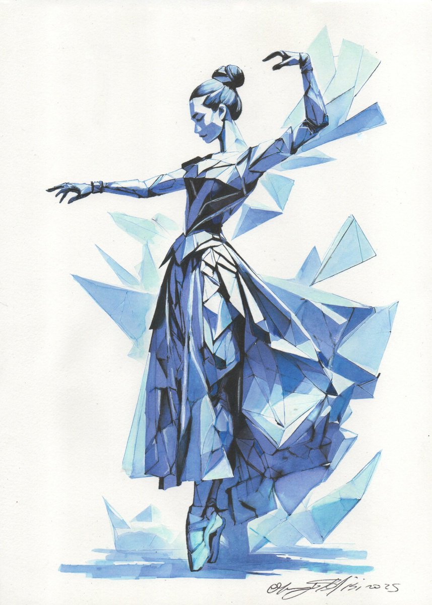 Impressionistic Ink Drawing , Thin Ice By Maurizio Puglisi, 8 X 11, Artwork For Sale On Artfinder