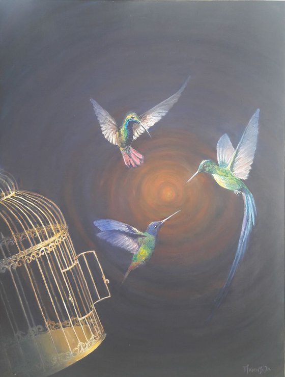 escaping hummingbirds