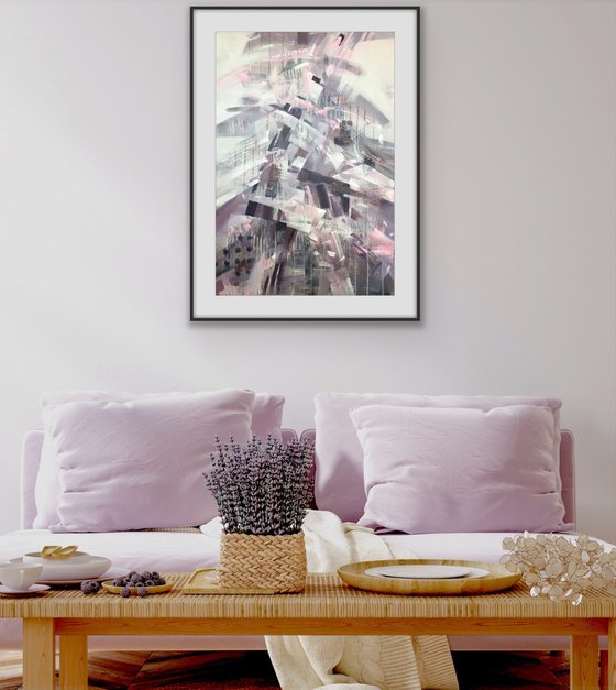 Lavender rain. one of a kind, gift, contemporary art.