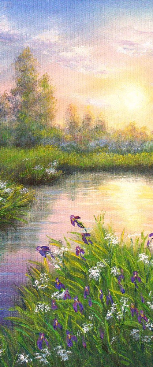 Sunset at the lake by Ludmilla Ukrow