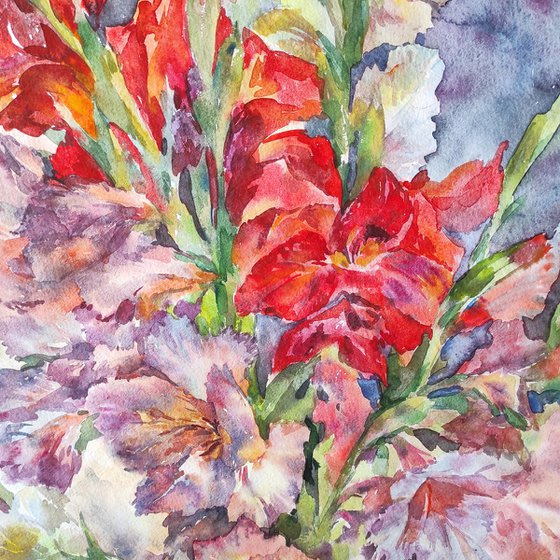 Gladioluses - original painting