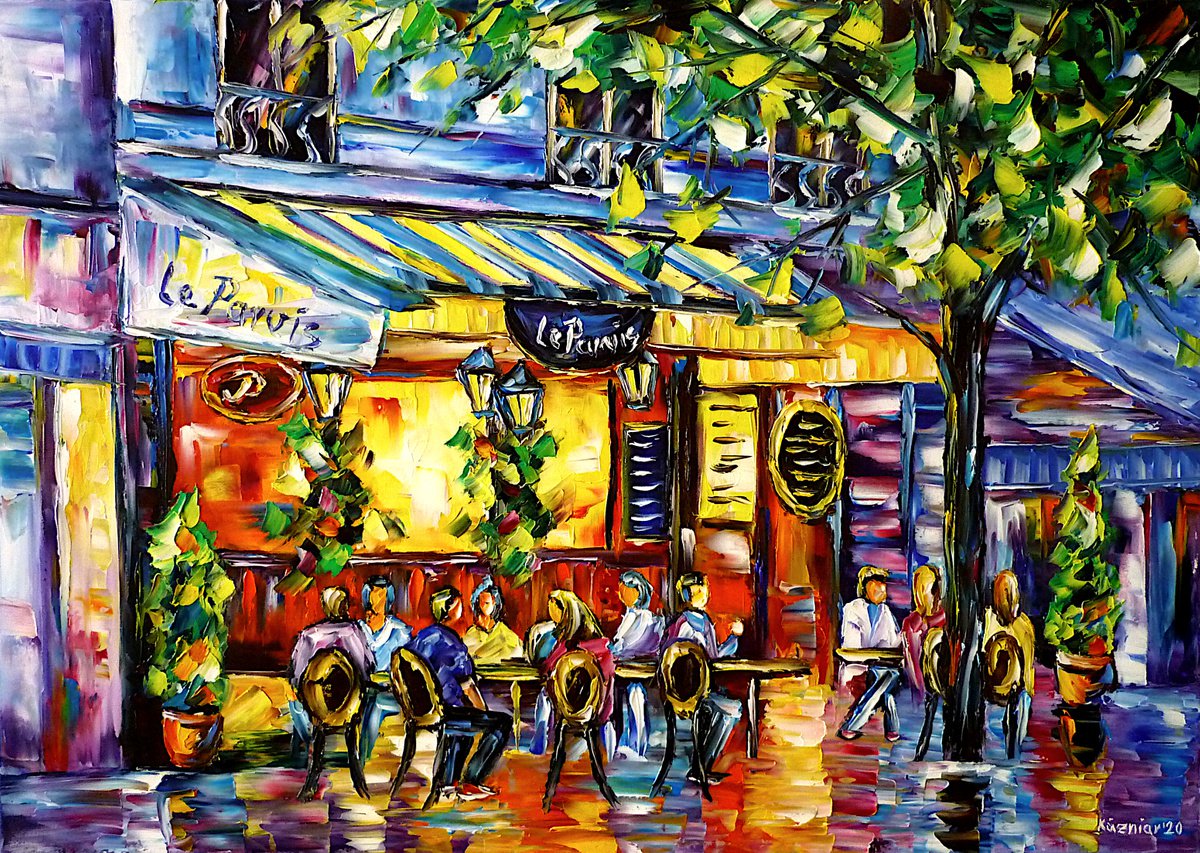  Cafe  Le  Parvis Paris  by Mirek Kuzniar Artfinder