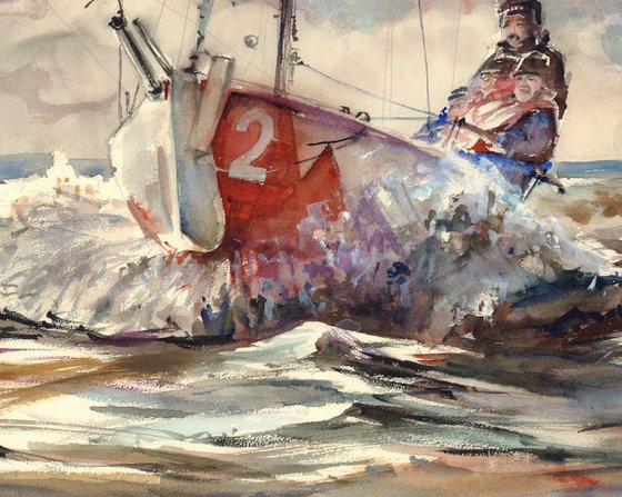 Man-to-man talking to the sea (yacht racing)