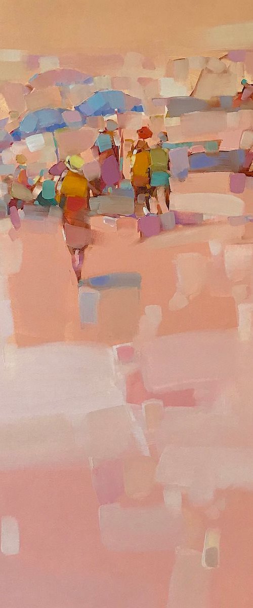 Beach at the Noon, Original oil painting, Handmade artwork, One of a kind by Vahe Yeremyan