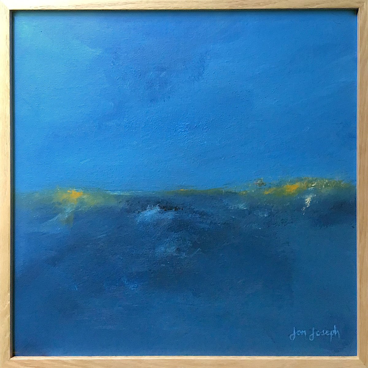 Flow 2 (Blue) - Framed acrylic painting, 40 x 40cm by Jon Joseph