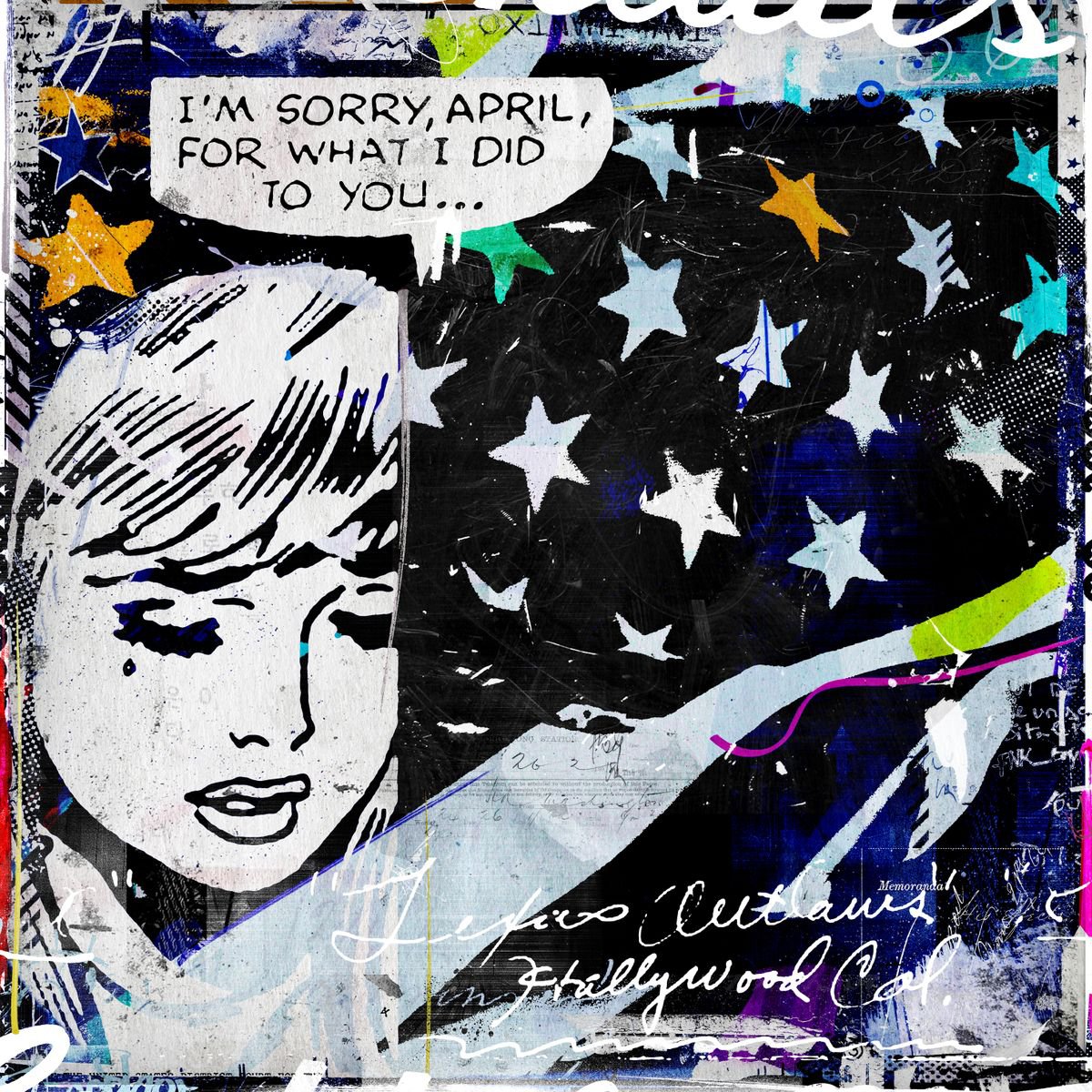 Portrait Painting By Teis Albers, 39 X 39", I Am Sorry April, Original Artwork