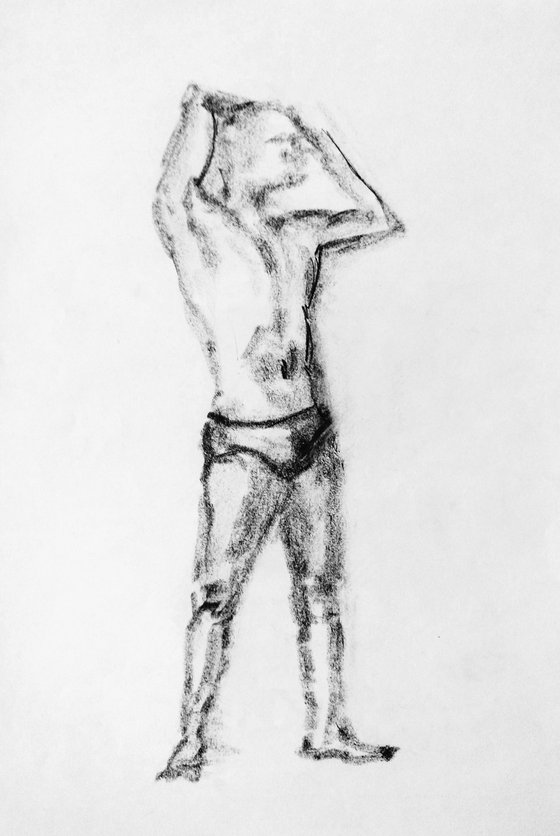 Macho.  Original nude drawing.