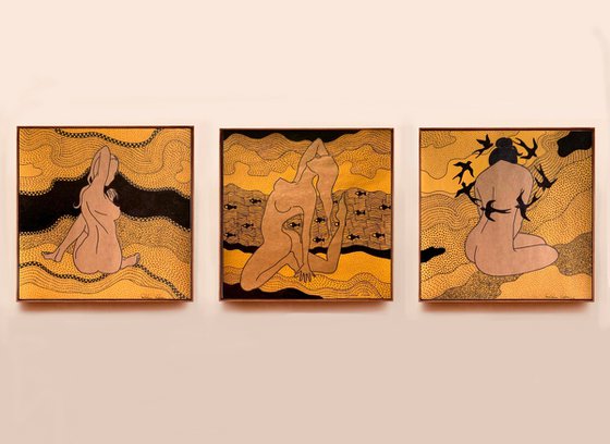 Yellow Ochre Drawings (Triptych)