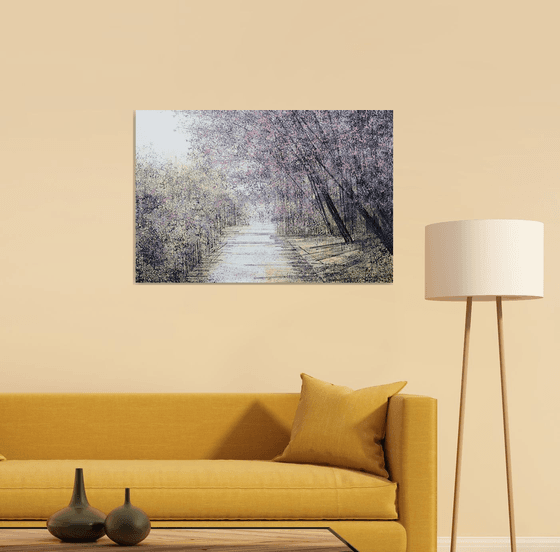 Cherry Blossom Trees In Evening Light