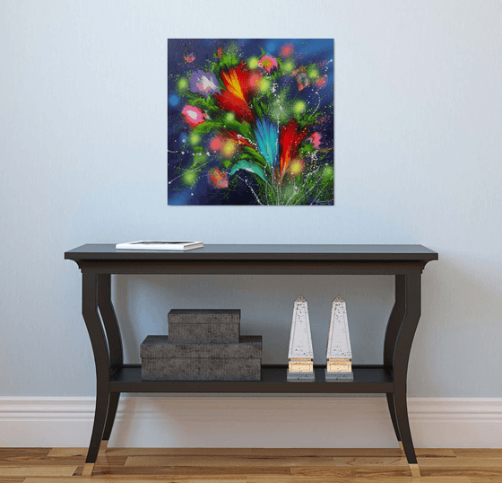 Evening Flowers 24" x 24" (60 x 60 x 3 cm )