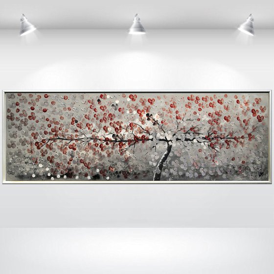 Zauberbaum  acrylic abstract painting cherry blossoms nature painting framed canvas wall art