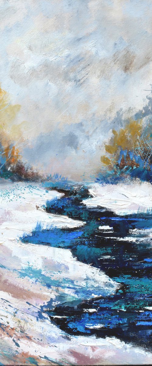 River in winter by Pol Henry Ledent