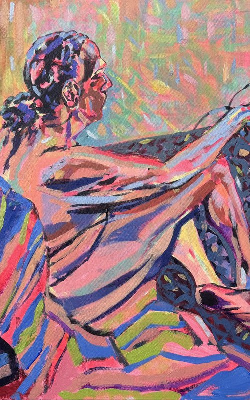 Shimmering Nude Relaxing by Hanna Bell