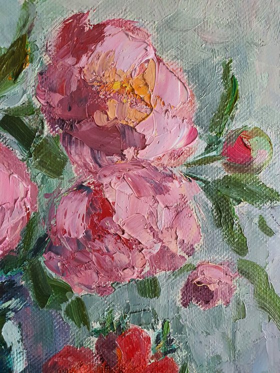 "Peonies with strawberries"