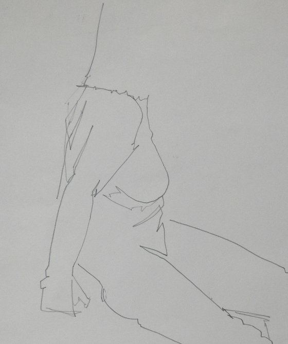 Study of a female Nude - Life Drawing No 516