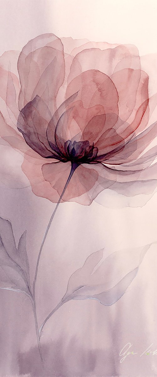 Smoky Peony by Olga Koelsch