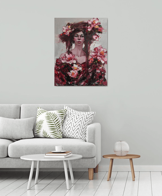Girl and flowers