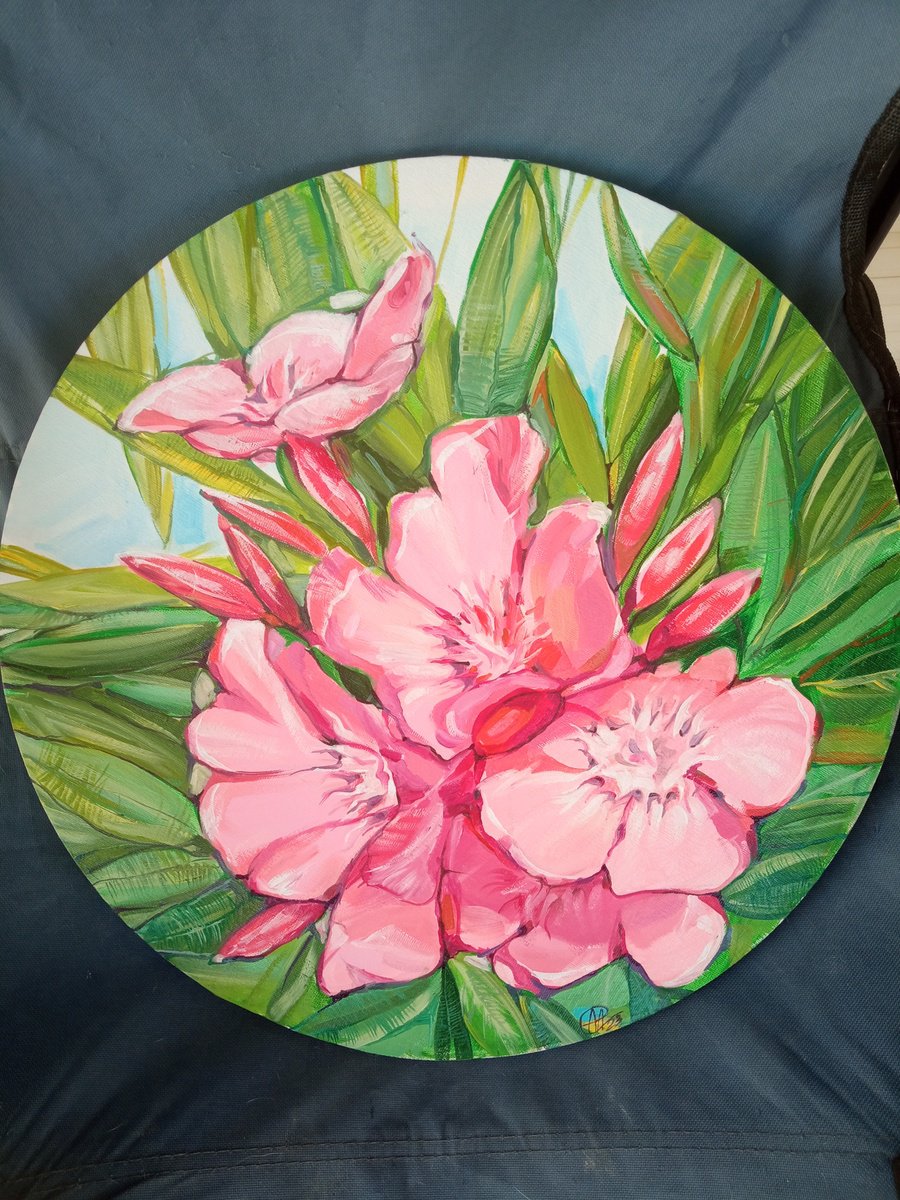 Oleander Painting by Alina Skorokhod
