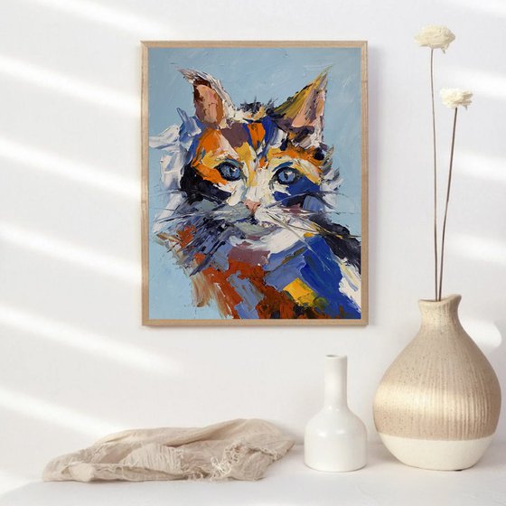 Colorful Cat portrait.