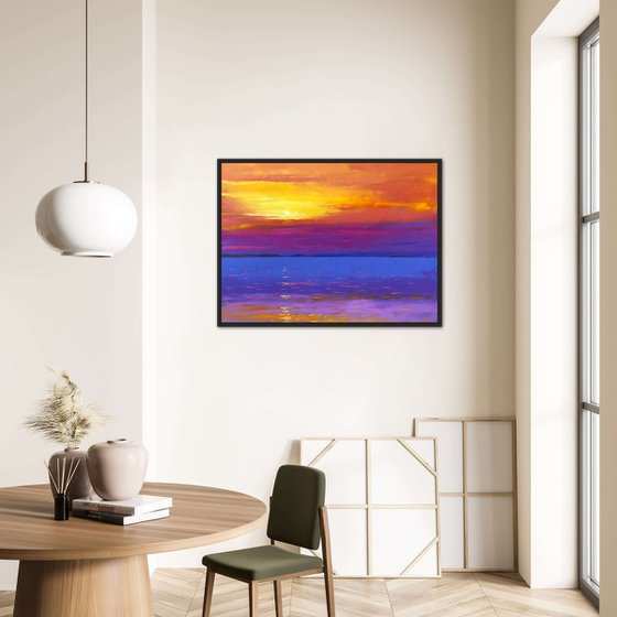 Abstract seascape painting on canvas 60-80cm