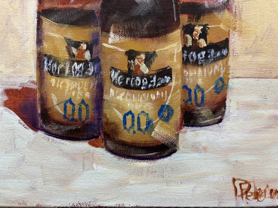 Three Brown Bottles