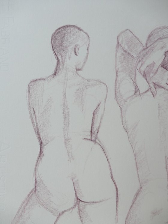 Standing female nude 3 poses