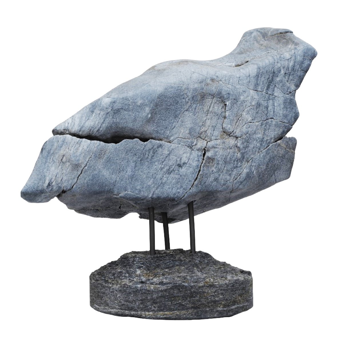 Expressive Animal Stone Sculpture By Ognyan Chitakov, 9 X 9", "Partridge", Original Artwork