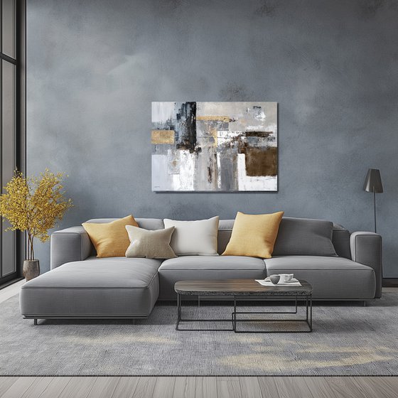 Structured Radiance. Beige Grey Gold