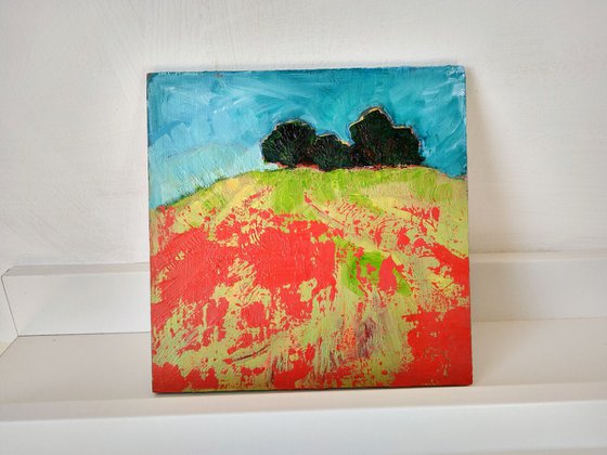 Cloaked in Poppies- Miniature Landscape