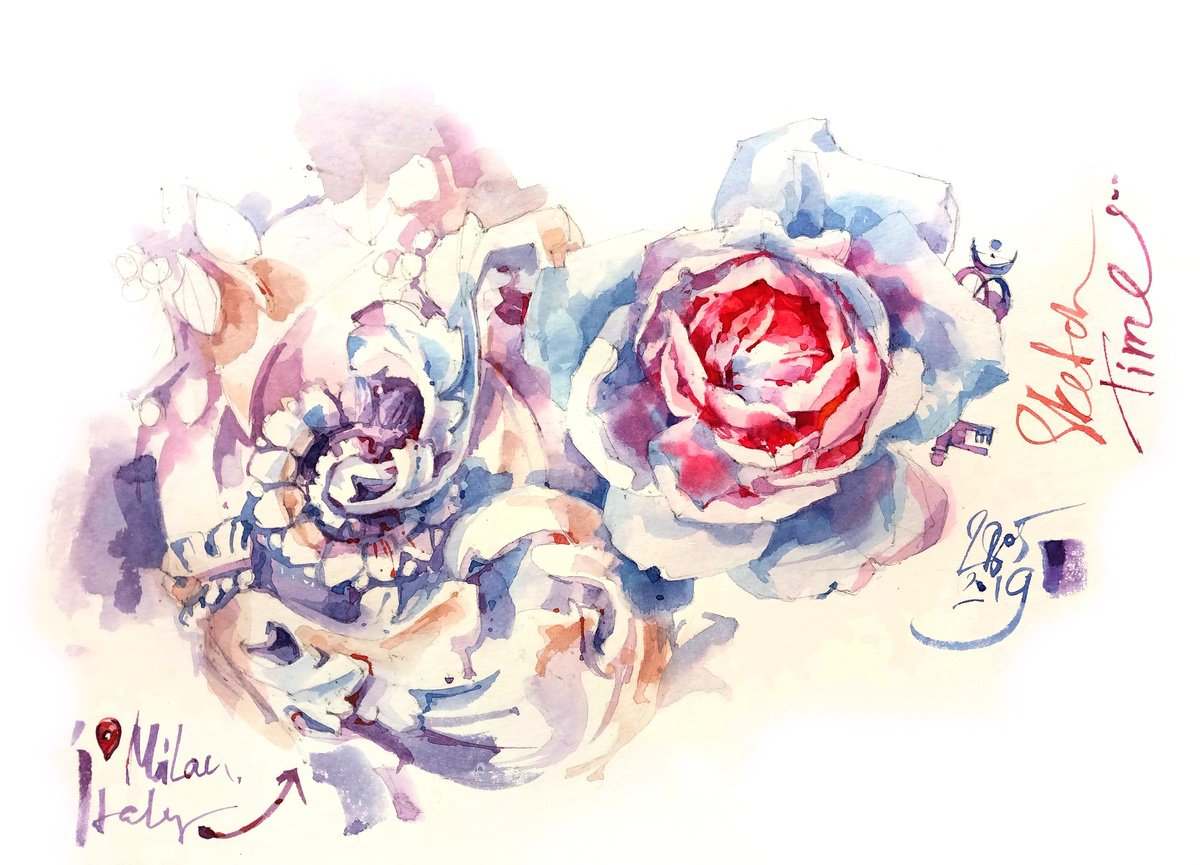 Impressionistic Abstract Watercolour By Ksenia Selianko, 16 X 12", "Architectural Fantasy", Original Artwork