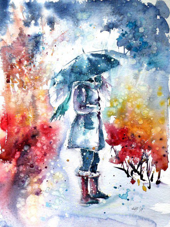 Girl with umbrella