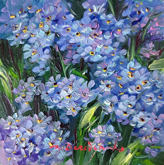 Forget-me-not flowers painting