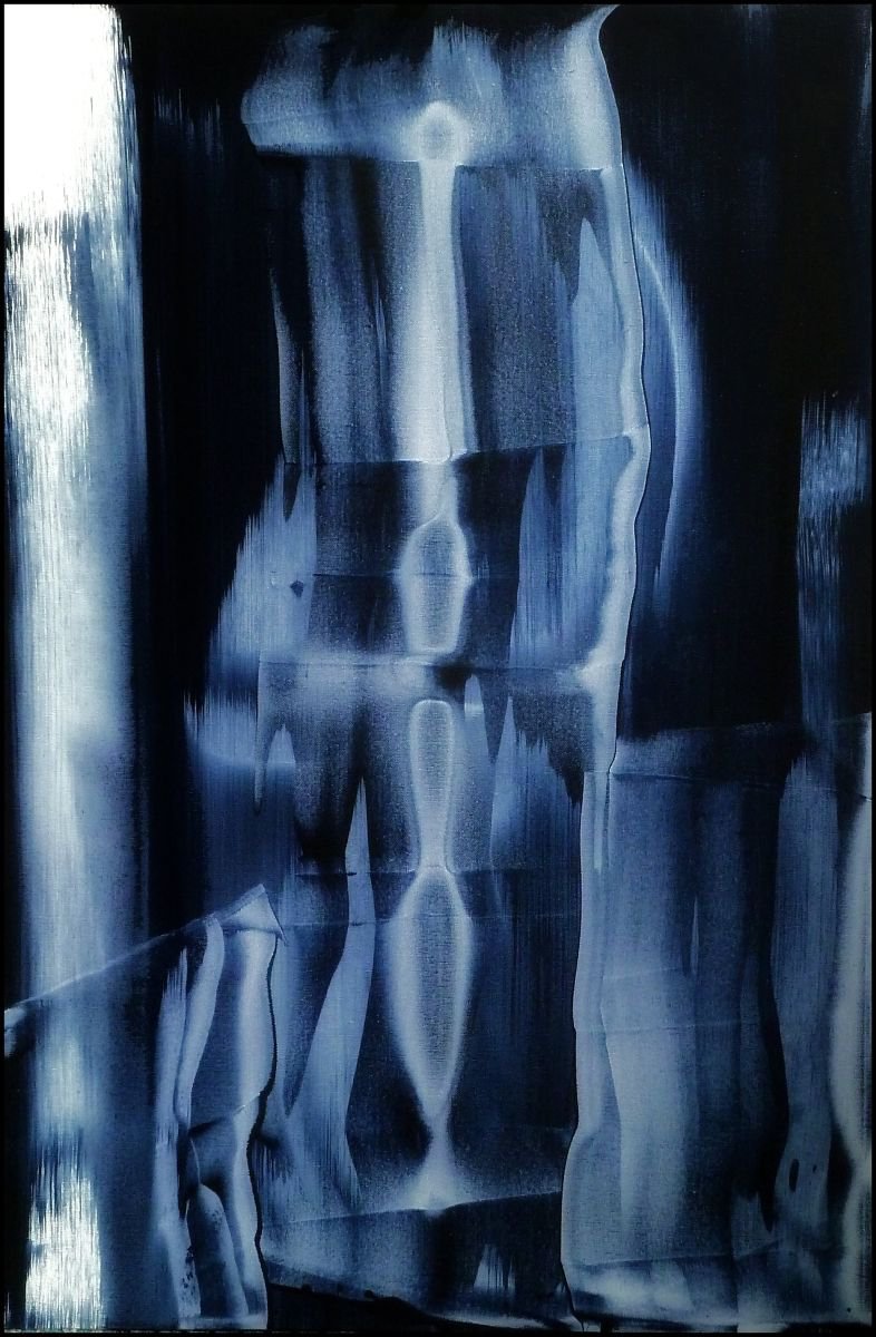 Expressive Abstract Acrylic Painting By Newel Hunter, 24 X 36", Gambit, Original Artwork