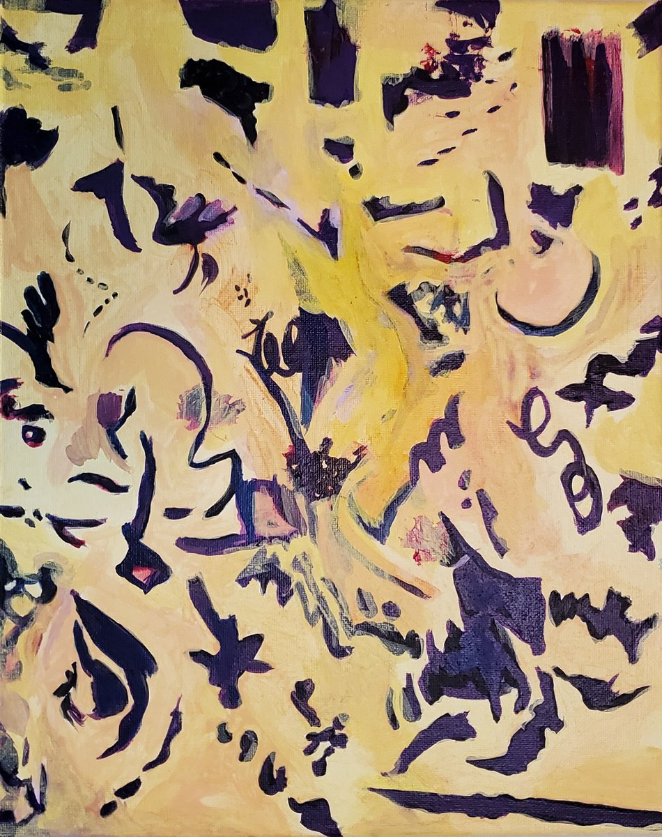 Expressive Abstract Acrylic Painting By Rebecca Hodel, 11 X 14", Daydream, Original Artwork