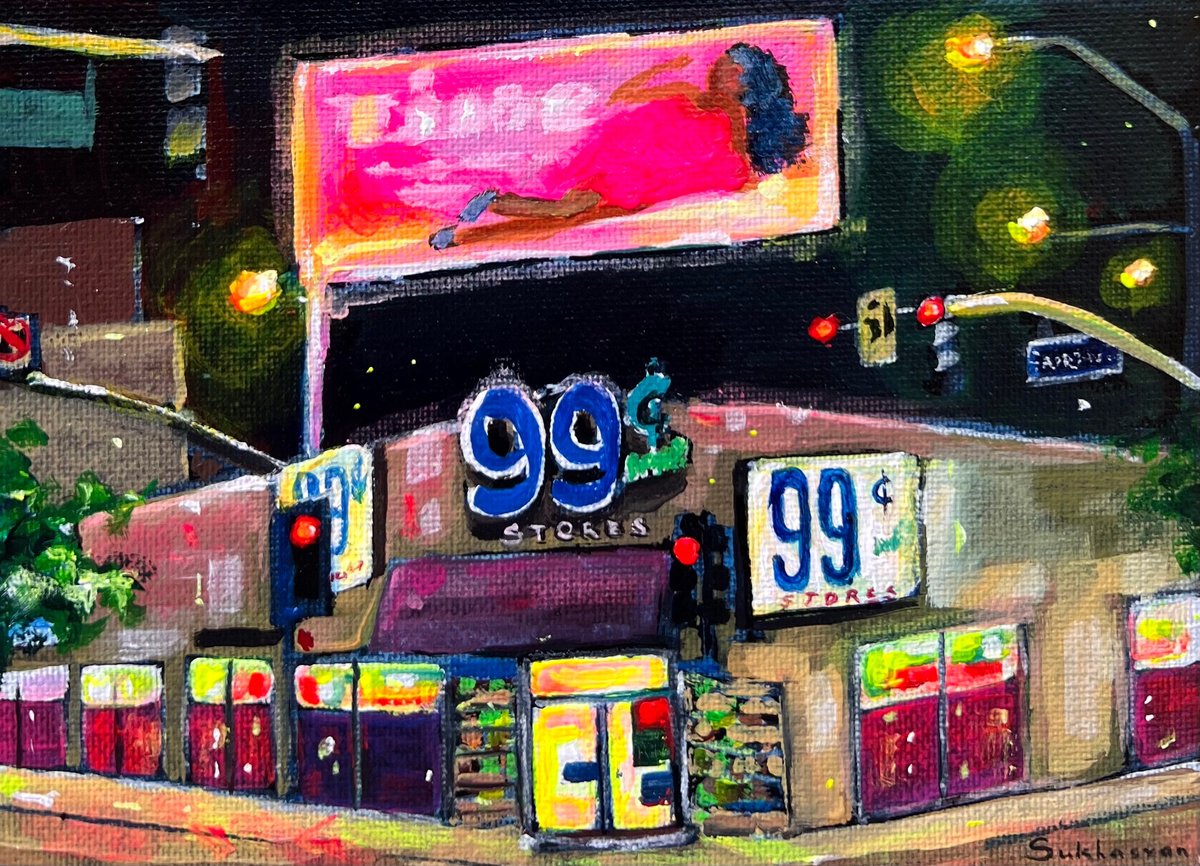 Los Angeles Cityscape at Night N8. 99 Cents Store by Victoria Sukhasyan