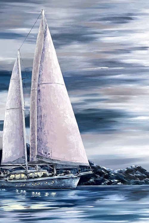 Moon Sailboat by Tanya Stefanovich