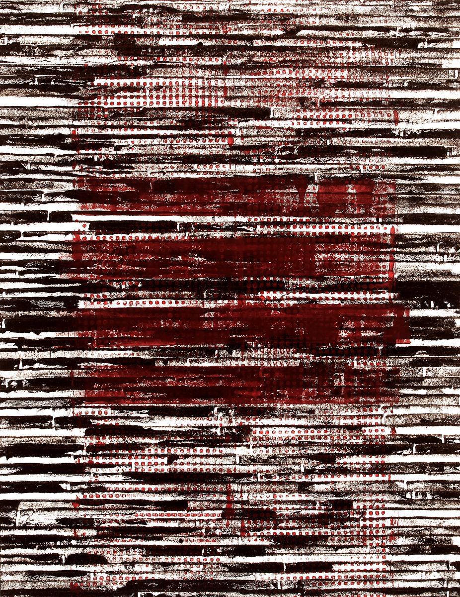 Abstract Acrylic Painting By Petr Strnad, 20 X 26", Space Solution Ii., Original Artwork