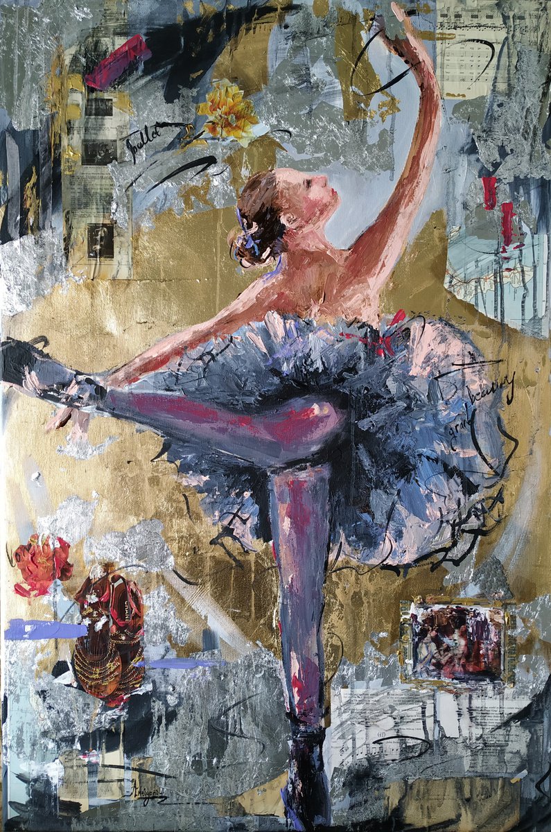 Sense of Time - Ballerina painting on canvas by Antigoni Tziora